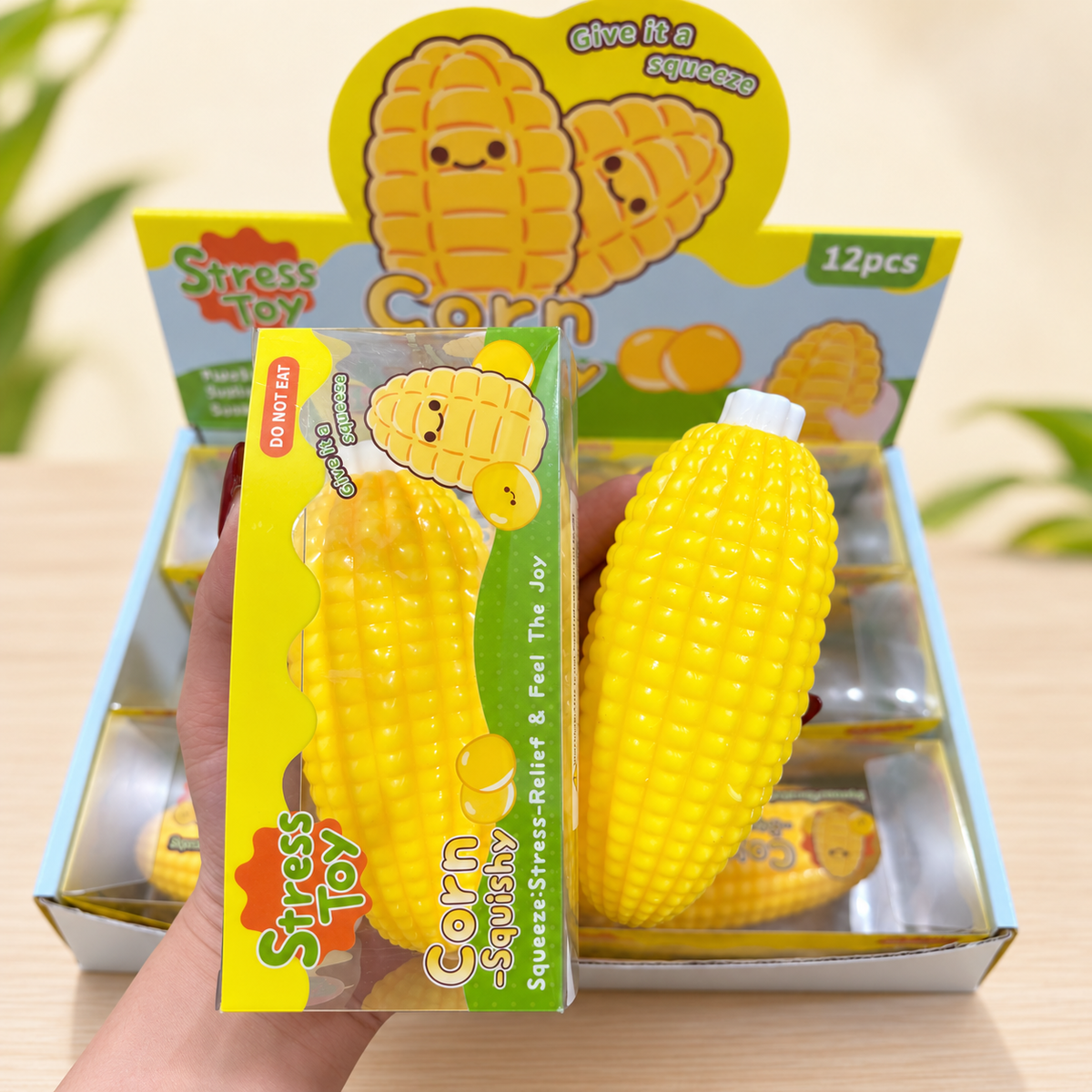 Crunchy Block-Filled Corn Squishy Toy: Corn